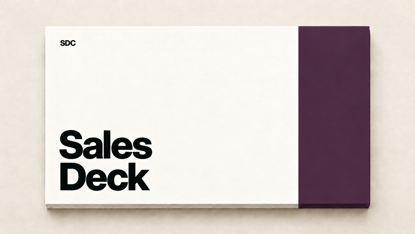 SDC Sales Deck cover with a deep purple band