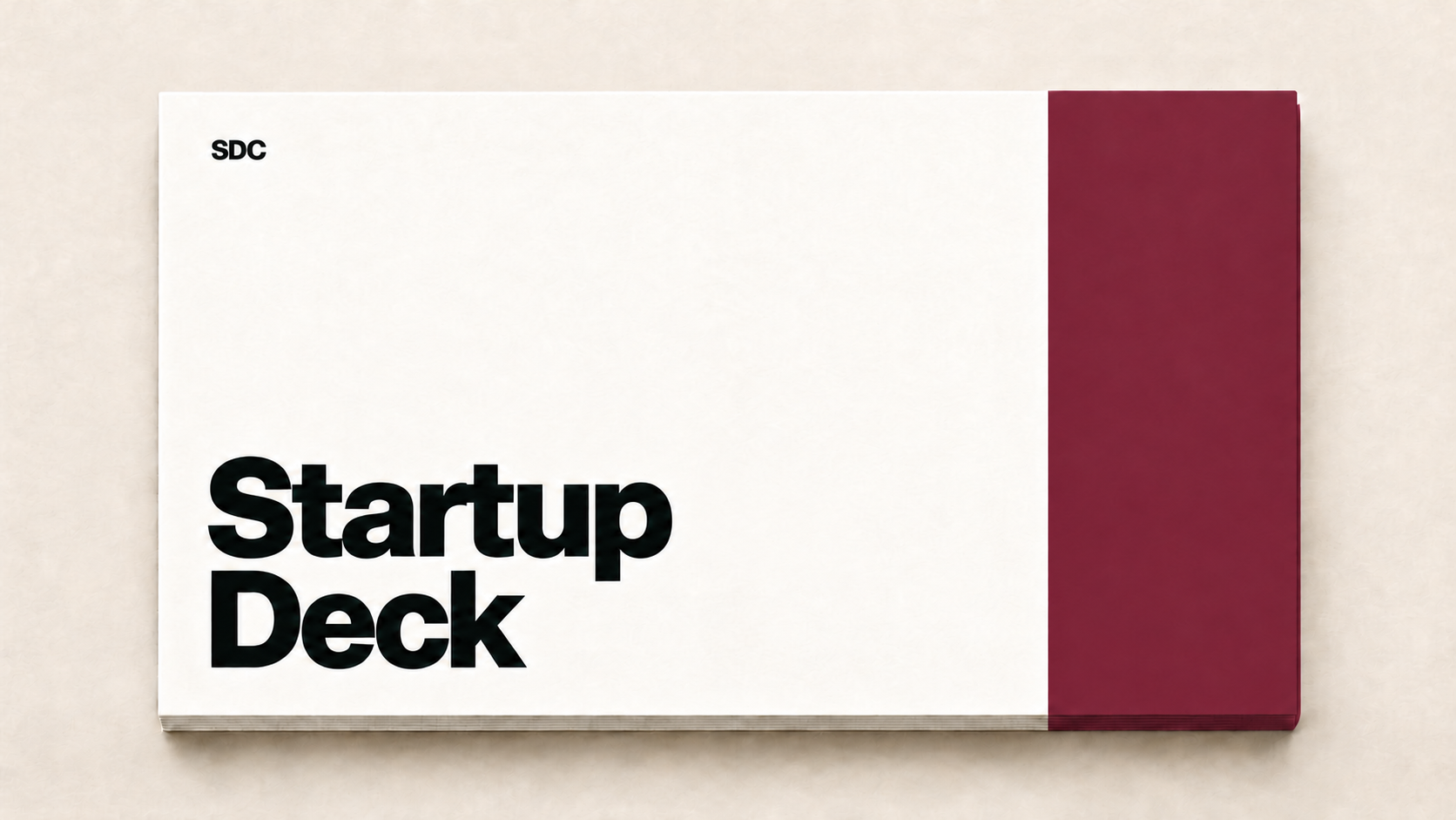 SDC Startup Deck cover with a burgundy band